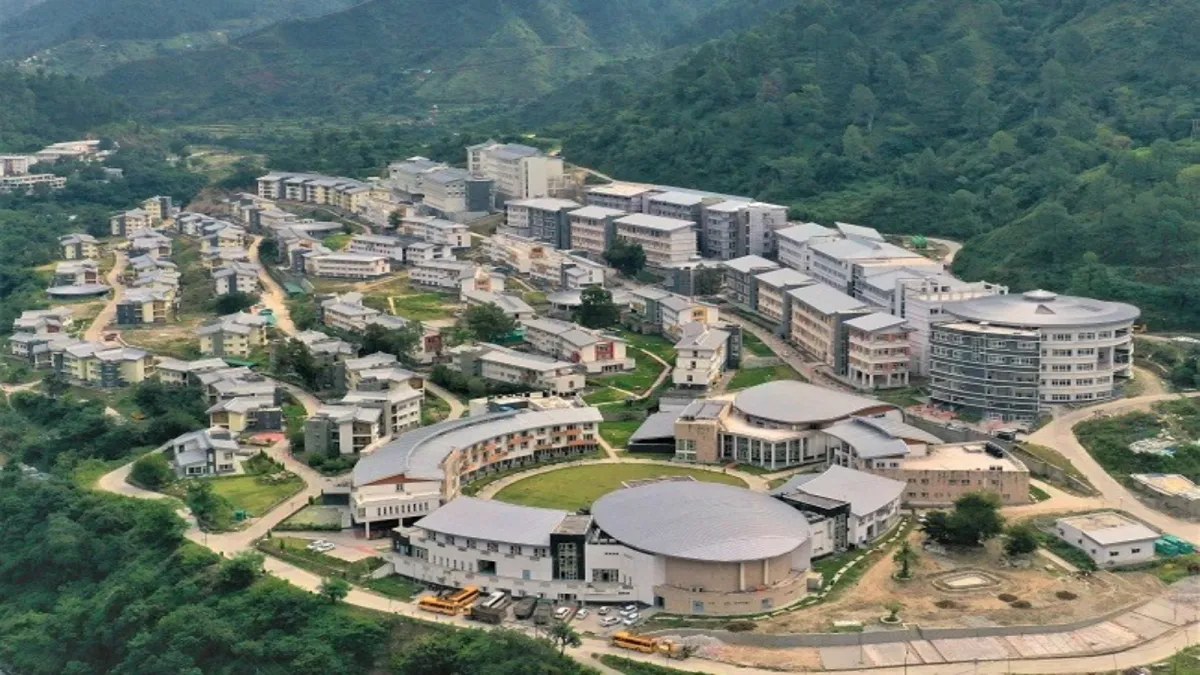 Aerial view of the IIT Mandi campus in the Himalayas